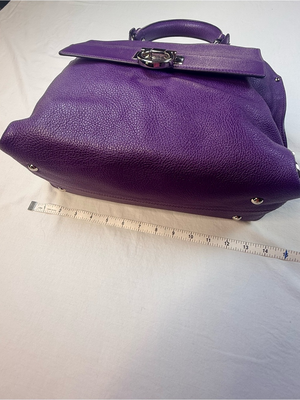 Salvatore Ferragamo Sofia Purple Satchel - Picture 8 of 12